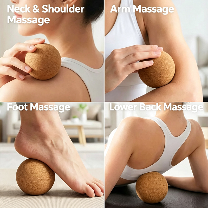 Cork Fascia Ball Natural Solid Massage Ball for Muscle Relief