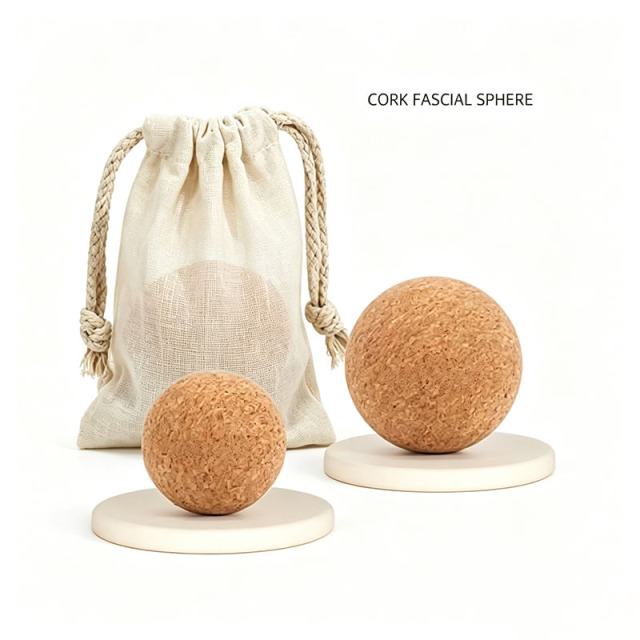 Cork Fascia Ball Natural Solid Massage Ball for Muscle Relief