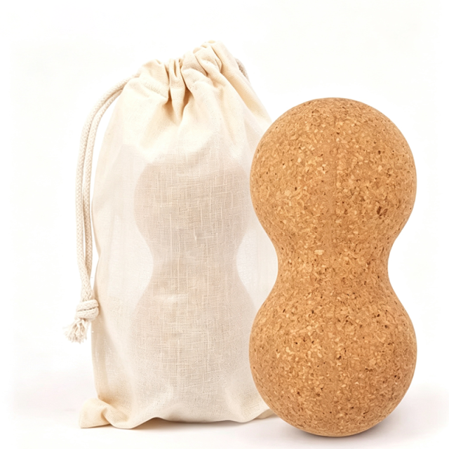 Eco‑Friendly Natural Cork Peanut Ball, Deep Tissue Myofascial Release Massager, Non‑Toxic Muscle Soreness Relief for Yoga, Fitness & Physical Therapy