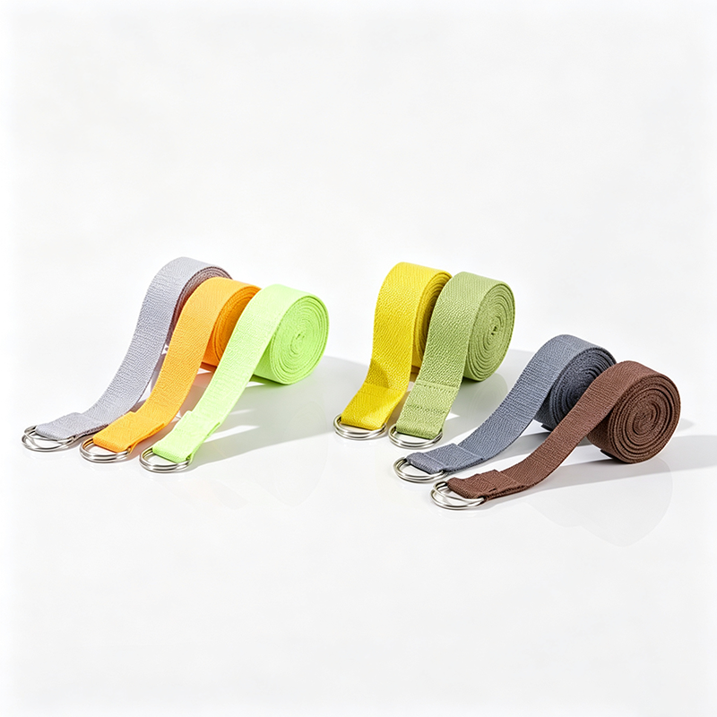 Durable Polyester Cotton Yoga Strap with D‑Ring Buckle, No Added Softener, Wash‑Safe, Improve Flexibility for Beginners