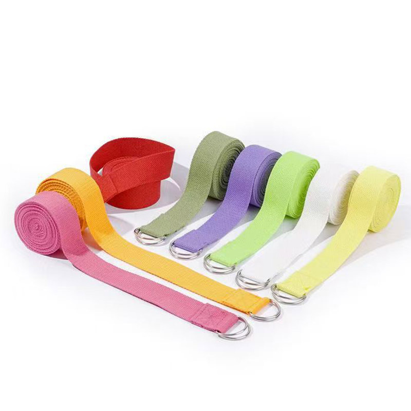 Durable Polyester Cotton Yoga Strap with D‑Ring Buckle, No Added Softener, Wash‑Safe, Improve Flexibility for Beginners