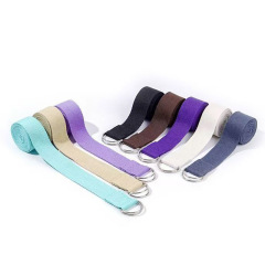 Durable Polyester Cotton Yoga Strap with D‑Ring Buckle, No Added Softener, Wash‑Safe, Improve Flexibility for Beginners