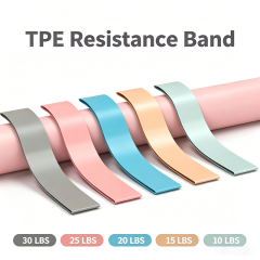 TPE Resistance Loop Exercise Bands, 5 Levels Resistance Bands for Yoga, Pilates, Home Fitness, Strength Training & Physical Therapy