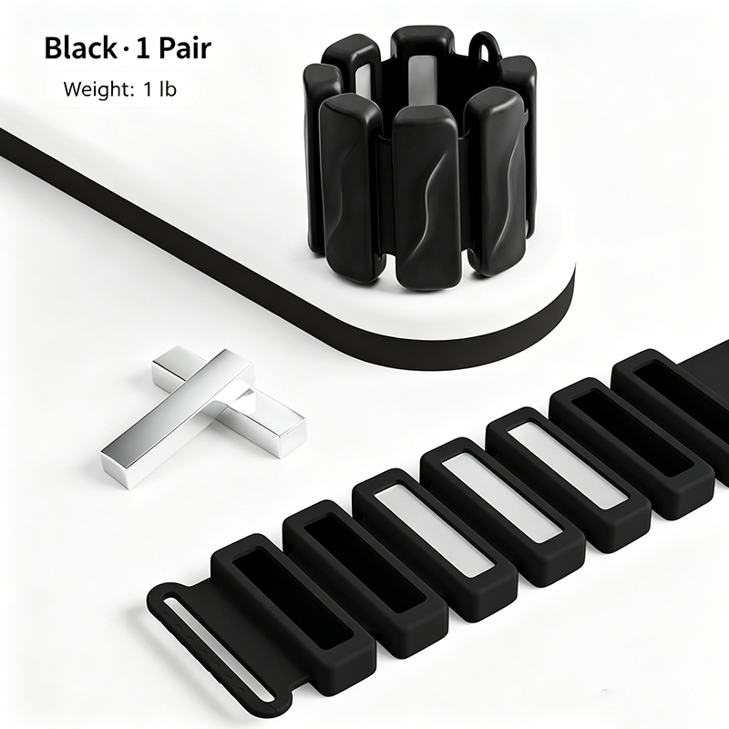 Adjustable Weighted Wrist & Ankle Bands, Removable Electroplated Steel Core TPR Fitness Weights for Yoga Pilates Home Workout