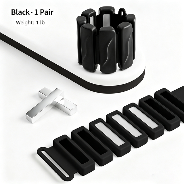 Adjustable Weighted Wrist & Ankle Bands, Removable Electroplated Steel Core TPR Fitness Weights for Yoga Pilates Home Workout