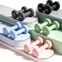 Non‑Rolling Neoprene Coated Cast Iron Dumbbells, Anti‑Slip Matte Hand Weights for Home Gym Pilates Fitness