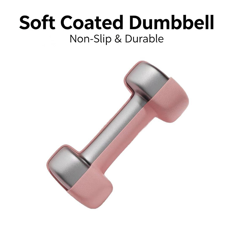 Non‑Rolling Neoprene Coated Cast Iron Dumbbells, Anti‑Slip Matte Hand Weights for Home Gym Pilates Fitness