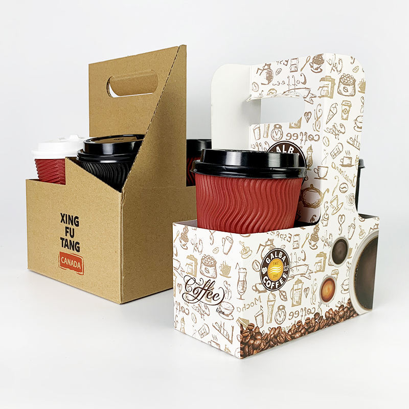 Wholesale paper cup carrier customized logo foldable cardboard 1/2/3/4 compartments disposable coffee tea paper cup holder,LongWorld,Wholesale paper cup carrier customized logo foldable cardboard 1/2/3/4 compartments disposable coffee tea paper cup holder