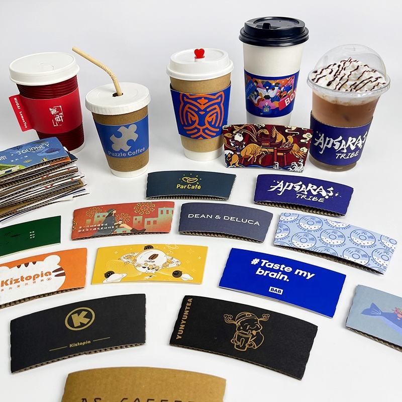 Hot paper cup sleeve heat-resistant ,custom paper coffee cup sleeve with logo, disposable coffee paper cups sleeve,LongWorld,Hot paper cup sleeve heat-resistant ,custom paper coffee cup sleeve with logo, disposable coffee paper cups sleeve