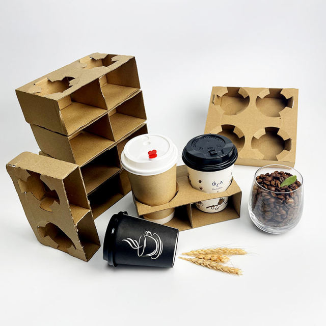 Wholesale paper cup carrier customized logo foldable cardboard 1/2/3/4 compartments disposable coffee tea paper cup holder,LongWorld,Wholesale paper cup carrier customized logo foldable cardboard 1/2/3/4 compartments disposable coffee tea paper cup holder