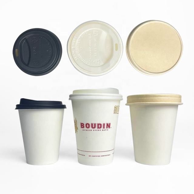 Biodegradable paper cup with lid