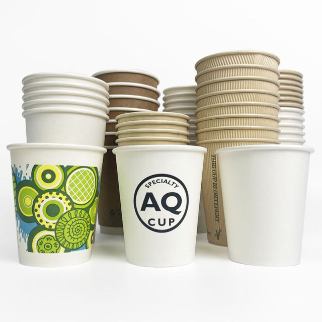 Custom logo biodegradable pla coated eco paper cup