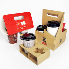 Wholesale paper cup carrier customized logo foldable cardboard 1/2/3/4 compartments disposable coffee tea paper cup holder,LongWorld,Wholesale paper cup carrier customized logo foldable cardboard 1/2/3/4 compartments disposable coffee tea paper cup holder