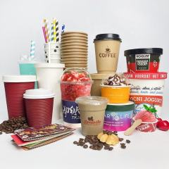 Beverage packaging cup biodegradable ice cream icecream coffee disposable paper coffee cardboard takeaway cups
