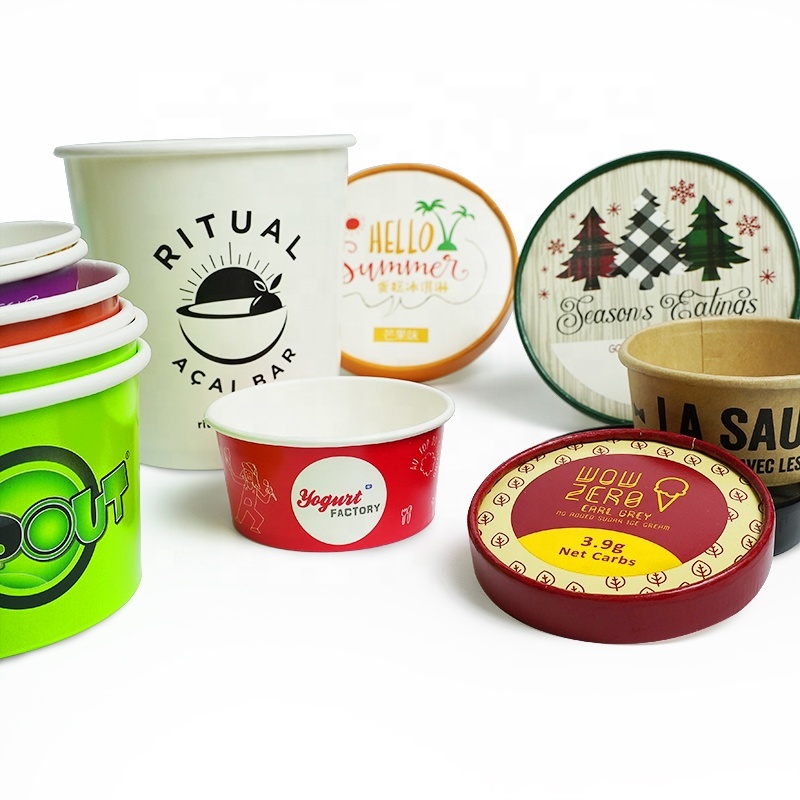 Custom Logo Printed Ice Cream Cup Frozen Yogurt Gelato Bowls 3/4/5/8/12/16OZ Disposable Single Wall Paper Cup With Lid And Spoon,LongWorld,Custom Logo Printed Ice Cream Cup Frozen Yogurt Gelato Bowls 3/4/5/8/12/16OZ Disposable Single Wall Paper Cup With Lid And Spoon
