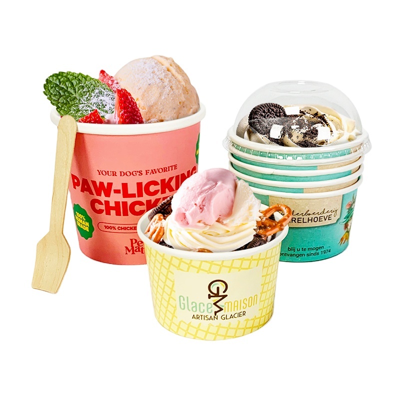 Custom Logo Printed Ice Cream Cup Frozen Yogurt Gelato Bowls 3/4/5/8/12/16OZ Disposable Single Wall Paper Cup With Lid And Spoon,LongWorld,Custom Logo Printed Ice Cream Cup Frozen Yogurt Gelato Bowls 3/4/5/8/12/16OZ Disposable Single Wall Paper Cup With Lid And Spoon
