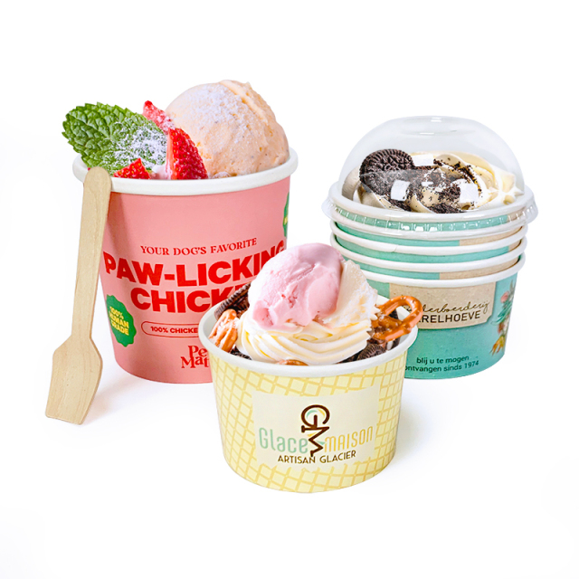 Paper container food grade custom logo icecream yogurt cups packaging ice cream paper cup,LongWorld,Paper container food grade custom logo icecream yogurt cups packaging ice cream paper cup
