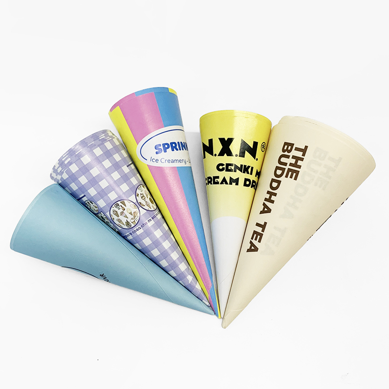 Disposable Custom Promotional Ice Cream Cone Paper Sleeves Conic Cone Wrapping Holder for ice cream dessert snack,LongWorld,Disposable Custom Promotional Ice Cream Cone Paper Sleeves Conic Cone Wrapping Holder for ice cream dessert snack