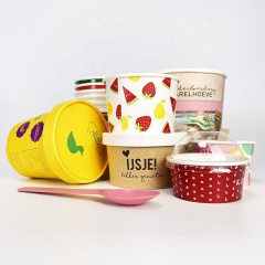 Custom Yogurt Packaging Boxes Frozen Sundae Gelato Container With Wooden Plastic Spoon Takeout ECO Friendly Ice Cream Paper Cup,LongWorld,Custom Yogurt Packaging Boxes Frozen Sundae Gelato Container With Wooden Plastic Spoon Takeout ECO Friendly Ice Cream Paper Cup