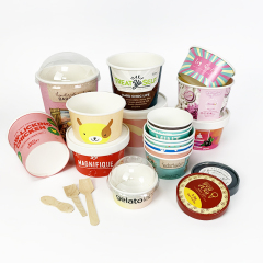 Custom Yogurt Packaging Boxes Frozen Sundae Gelato Container With Wooden Plastic Spoon Takeout ECO Friendly Ice Cream Paper Cup,LongWorld,Custom Yogurt Packaging Boxes Frozen Sundae Gelato Container With Wooden Plastic Spoon Takeout ECO Friendly Ice Cream Paper Cup