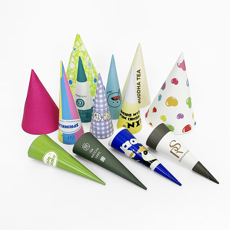 Disposable Custom Promotional Ice Cream Cone Paper Sleeves Conic Cone Wrapping Holder for ice cream dessert snack,LongWorld,Disposable Custom Promotional Ice Cream Cone Paper Sleeves Conic Cone Wrapping Holder for ice cream dessert snack