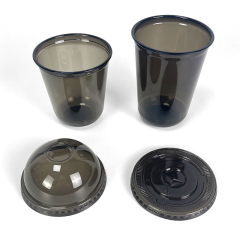 Custom Logo Printed Black Transparent U shape 12oz 16oz 22oz Disposable PET Plastic Clear Cup With Lids For Boba,LongWorld,Custom Logo Printed Black Transparent U shape 12oz 16oz 22oz Disposable PET Plastic Clear Cup With Lids For Boba