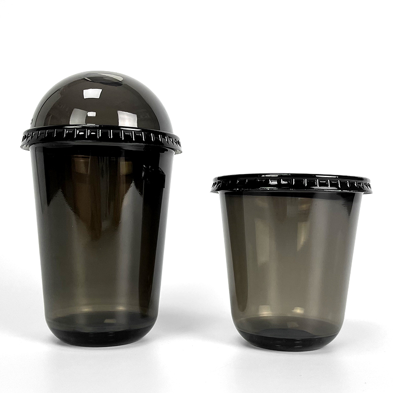 Black plasti cup prt pp cup with lid