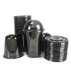 Custom Logo Printed Black Transparent U shape 12oz 16oz 22oz Disposable PET Plastic Clear Cup With Lids For Boba,LongWorld,Custom Logo Printed Black Transparent U shape 12oz 16oz 22oz Disposable PET Plastic Clear Cup With Lids For Boba