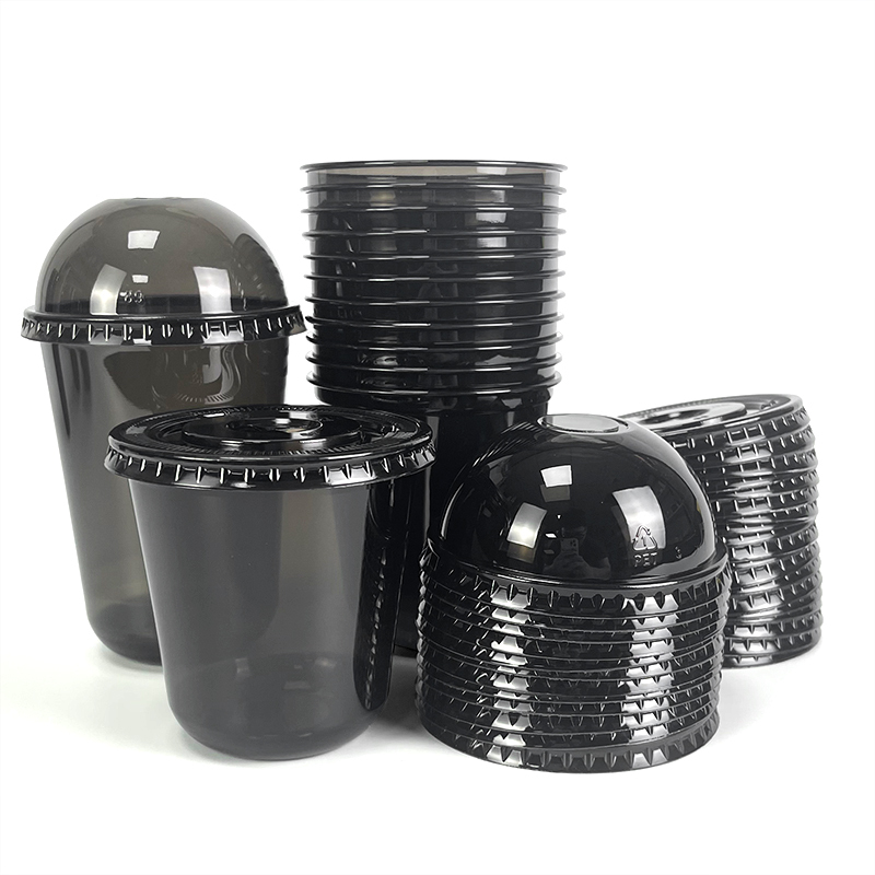 Custom Logo Printed Black Transparent U shape 12oz 16oz 22oz Disposable PET Plastic Clear Cup With Lids For Boba,LongWorld,Custom Logo Printed Black Transparent U shape 12oz 16oz 22oz Disposable PET Plastic Clear Cup With Lids For Boba