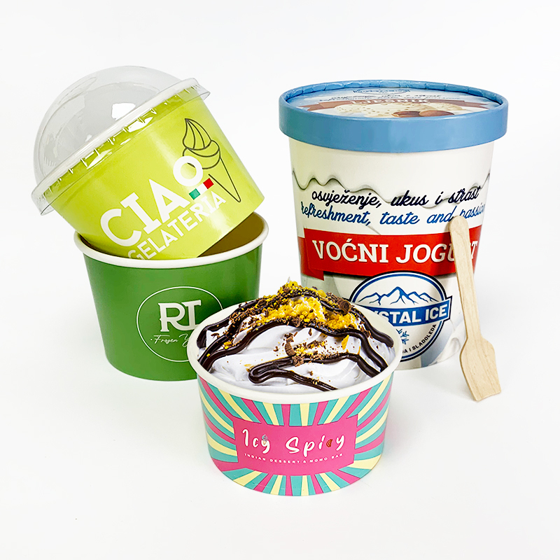 Paper container food grade custom logo icecream yogurt cups packaging ice cream paper cup,LongWorld,Paper container food grade custom logo icecream yogurt cups packaging ice cream paper cup