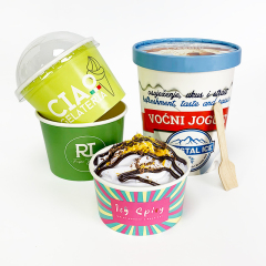 Paper container food grade custom logo icecream yogurt cups packaging ice cream paper cup,LongWorld,Paper container food grade custom logo icecream yogurt cups packaging ice cream paper cup