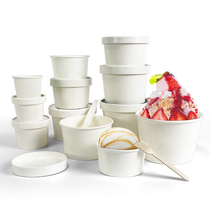 White ice crean paper cup
