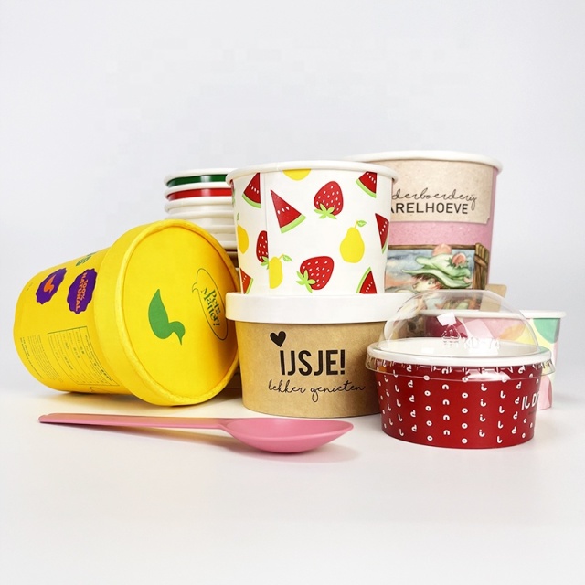 Ice Cream PLA Paper Cup,Disposable PLA Sugarcane Paper Soup Bowl With Lid,Compostable PLA Coated Print LOGO Ice Cream Paper Cup,LongWorld,Ice Cream PLA Paper Cup,Disposable PLA Sugarcane Paper Soup Bowl With Lid,Compostable PLA Coated Print LOGO Ice Cream Paper Cup