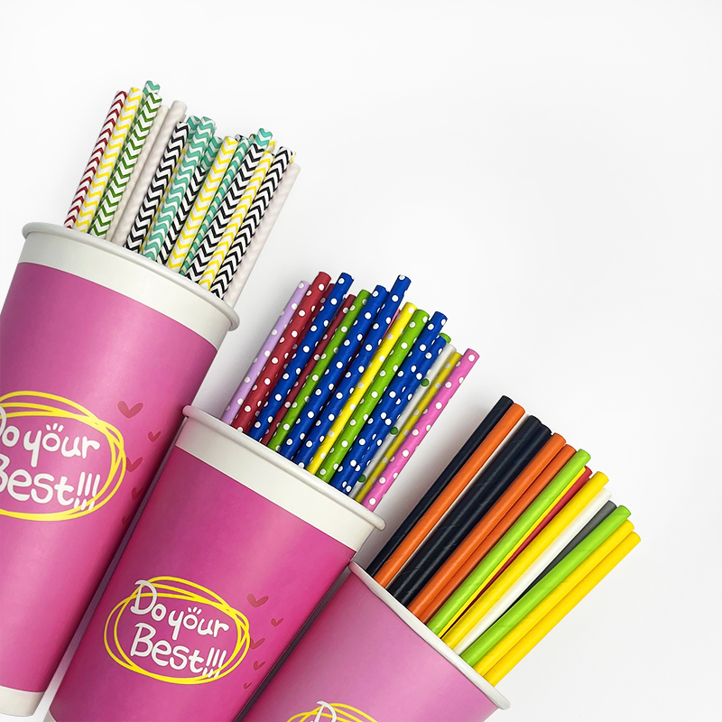 Colorful custom logo paper straw
