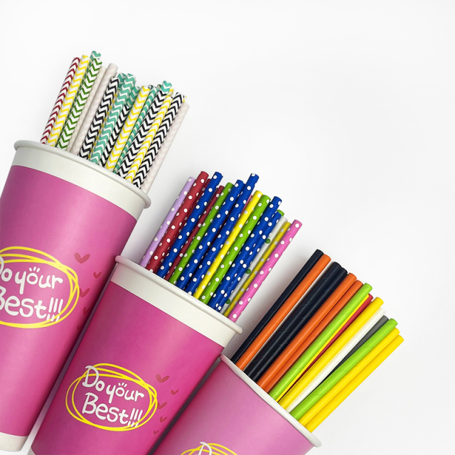 Colorful custom logo paper straw