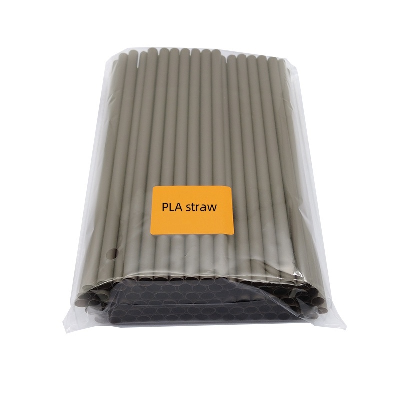 Factory price printed logo PLA plant based disposable biodegradable black straw for coffee milk pearl tea beverage,LongWorld,Factory price printed logo PLA plant based disposable biodegradable black straw for coffee milk pearl tea beverage