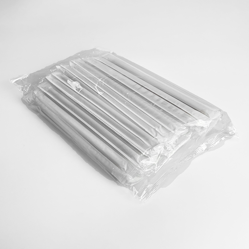 New Compostable Coffee Bagasse Straw, Coffee Waste Straw, Coffee Bean Straw With Paper Individual Wrap Package