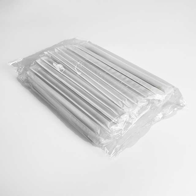 New Compostable Coffee Bagasse Straw, Coffee Waste Straw, Coffee Bean Straw With Paper Individual Wrap Package