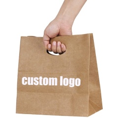 cheap 11" x 6" x 11" Die Cut Tote Natural Kraft Paper Bags with handle for Food packing,LongWorld,cheap 11" x 6" x 11" Die Cut Tote Natural Kraft Paper Bags with handle for Food packing