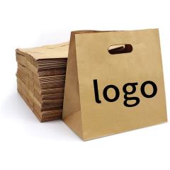 cheap 11" x 6" x 11" Die Cut Tote Natural Kraft Paper Bags with handle for Food packing,LongWorld,cheap 11" x 6" x 11" Die Cut Tote Natural Kraft Paper Bags with handle for Food packing
