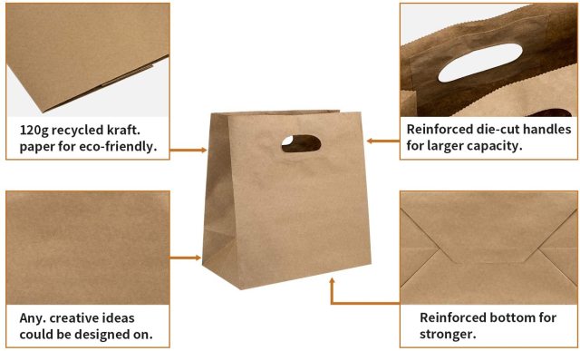 Top quality custom logo printed craft paper shopping bag for gift clothes packaging with die cut handle,LongWorld,Top quality custom logo printed craft paper shopping bag for gift clothes packaging with die cut handle