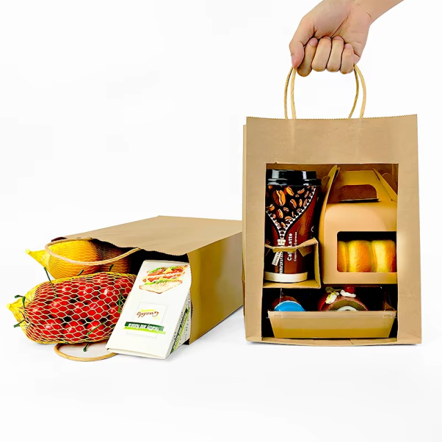 Print Brown Kraft White Handles Paper Bags With Your Own Logo Custom Printed,LongWorld,Print Brown Kraft White Handles Paper Bags With Your Own Logo Custom Printed