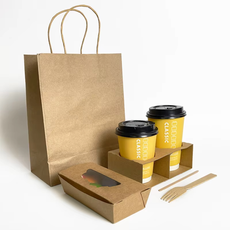 Print Brown Kraft White Handles Paper Bags With Your Own Logo Custom Printed,LongWorld,Print Brown Kraft White Handles Paper Bags With Your Own Logo Custom Printed