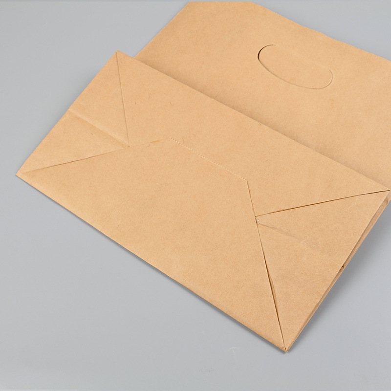 Custom Logo Printed Clothing Gift Coffee Biodegradable Kraft Die Cut Paper Bags With Cutout Handles,LongWorld,Custom Logo Printed Clothing Gift Coffee Biodegradable Kraft Die Cut Paper Bags With Cutout Handles