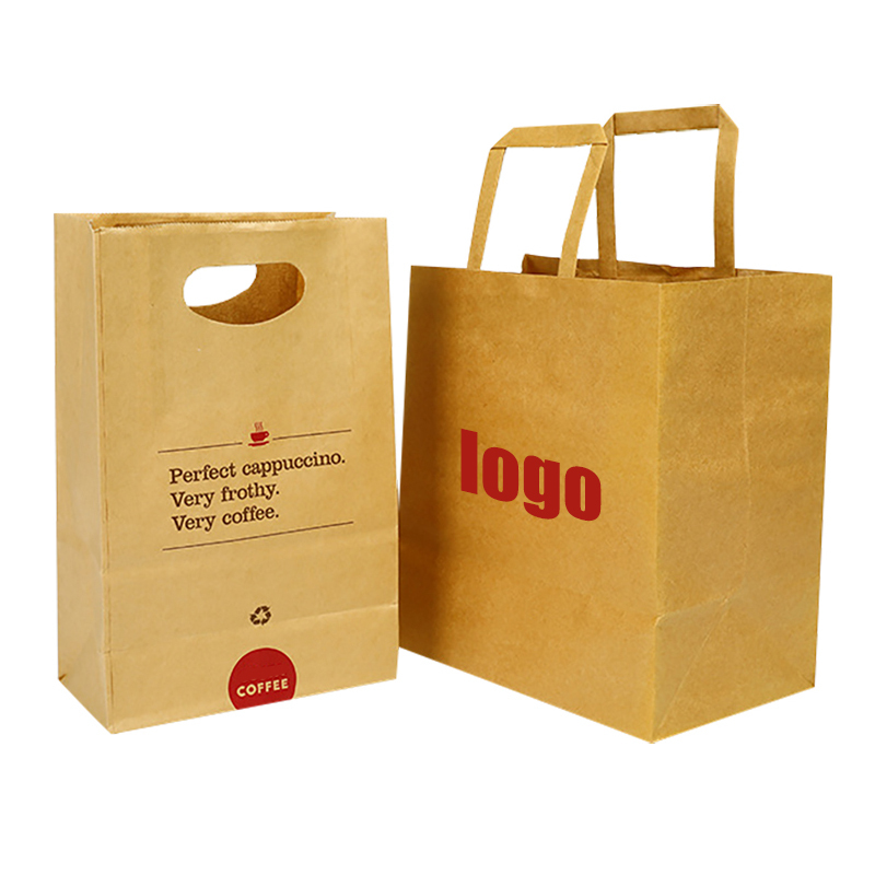  Kraft Die Cut Paper Bags With Cutout Handles