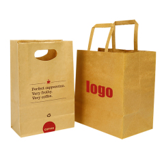  Kraft Die Cut Paper Bags With Cutout Handles