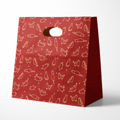 Kraft Die Cut Paper Bags with full print logo