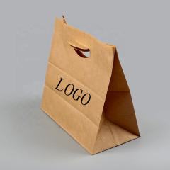 cheap 11" x 6" x 11" Die Cut Tote Natural Kraft Paper Bags with handle for Food packing,LongWorld,cheap 11" x 6" x 11" Die Cut Tote Natural Kraft Paper Bags with handle for Food packing