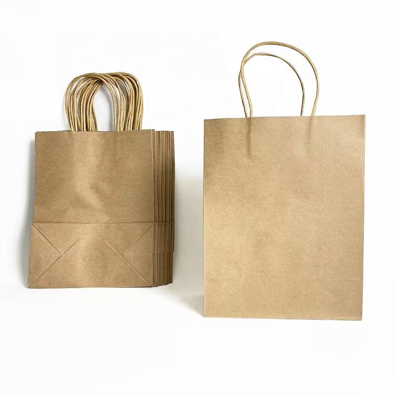 Wholesale Custom Logo Print Recycled Brown White Kraft Shopping Food Packaging Paper Bag Handles With Your Own Logo,LongWorld,Wholesale Custom Logo Print Recycled Brown White Kraft Shopping Food Packaging Paper Bag Handles With Your Own Logo