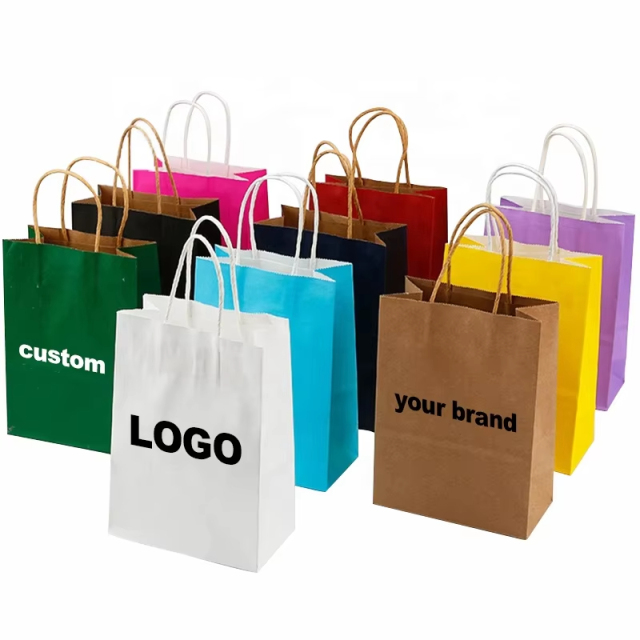 Custom Printed Your Own Logo Wholesale Gift Food Grocery Brown handle Kraft White Paper Bags,LongWorld,Custom Printed Your Own Logo Wholesale Gift Food Grocery Brown handle Kraft White Paper Bags
